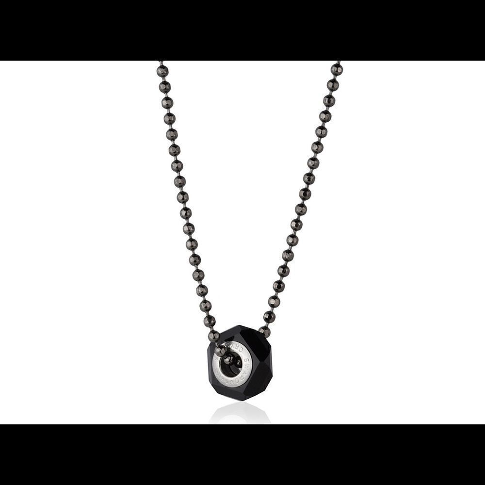 Swarovski crystals necklace black rhodium plated
